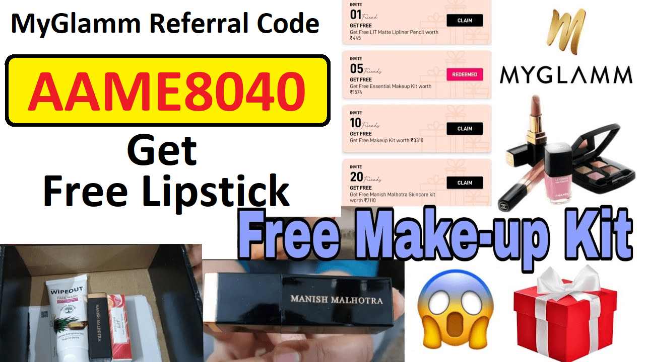MyGlamm Referral Code Get Free Rs 500 Free Lipstick