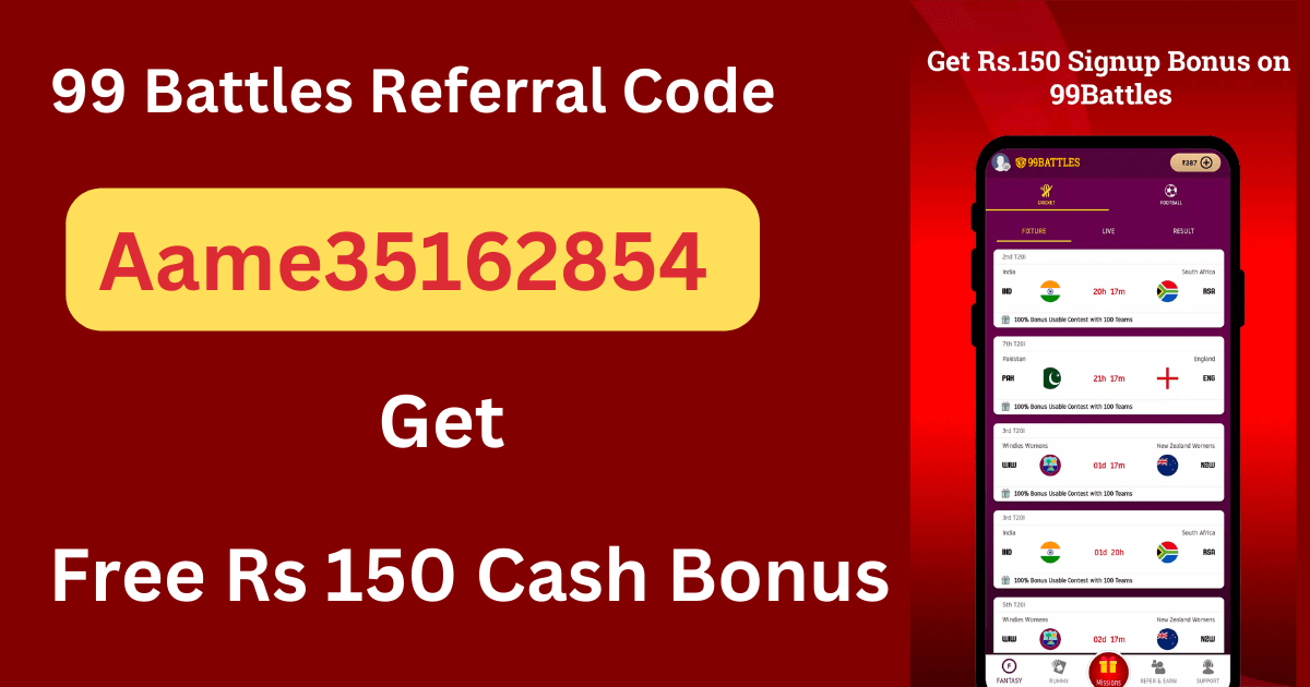 99 Battles Referral Code to Get Free Rs 150 Cash Bonus