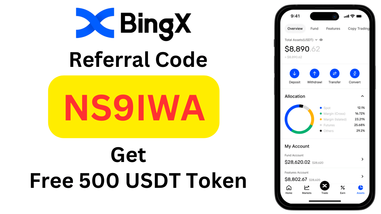 BingX Referral Code NS9IWA Get Free 500 USDT Token