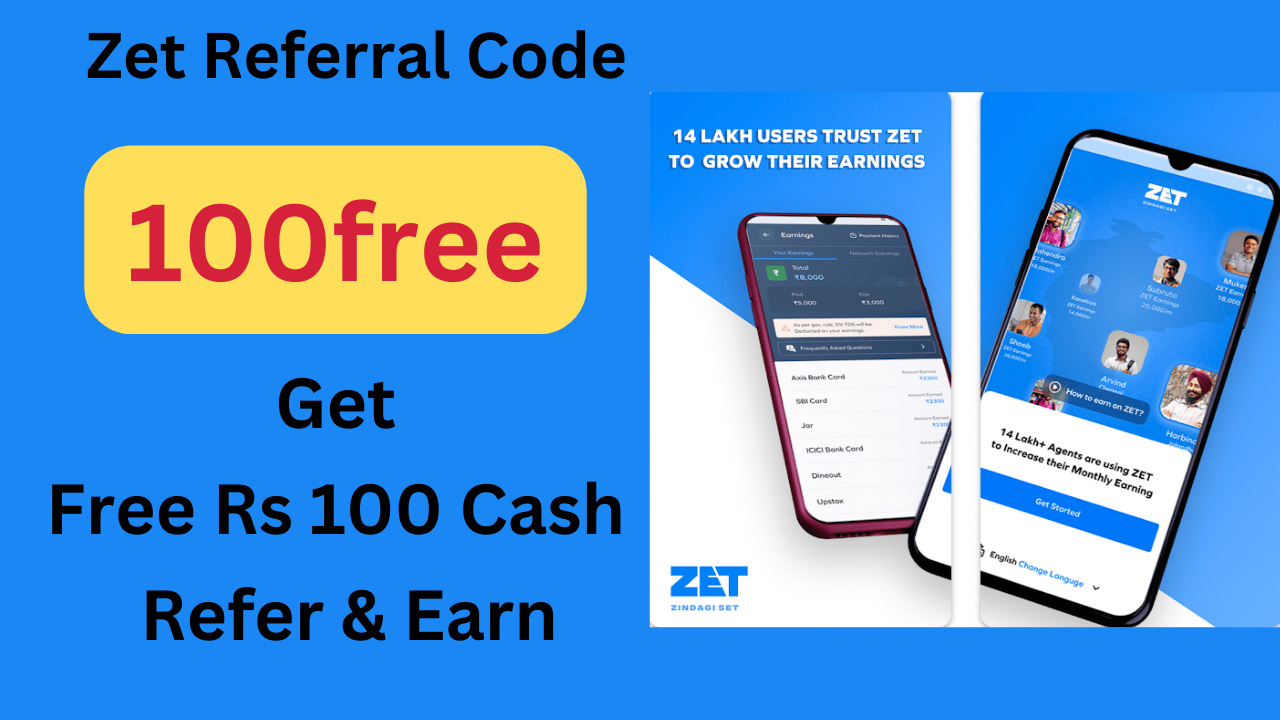 Zet Referral Code 100free Get Free ₹100 Cash Bonus