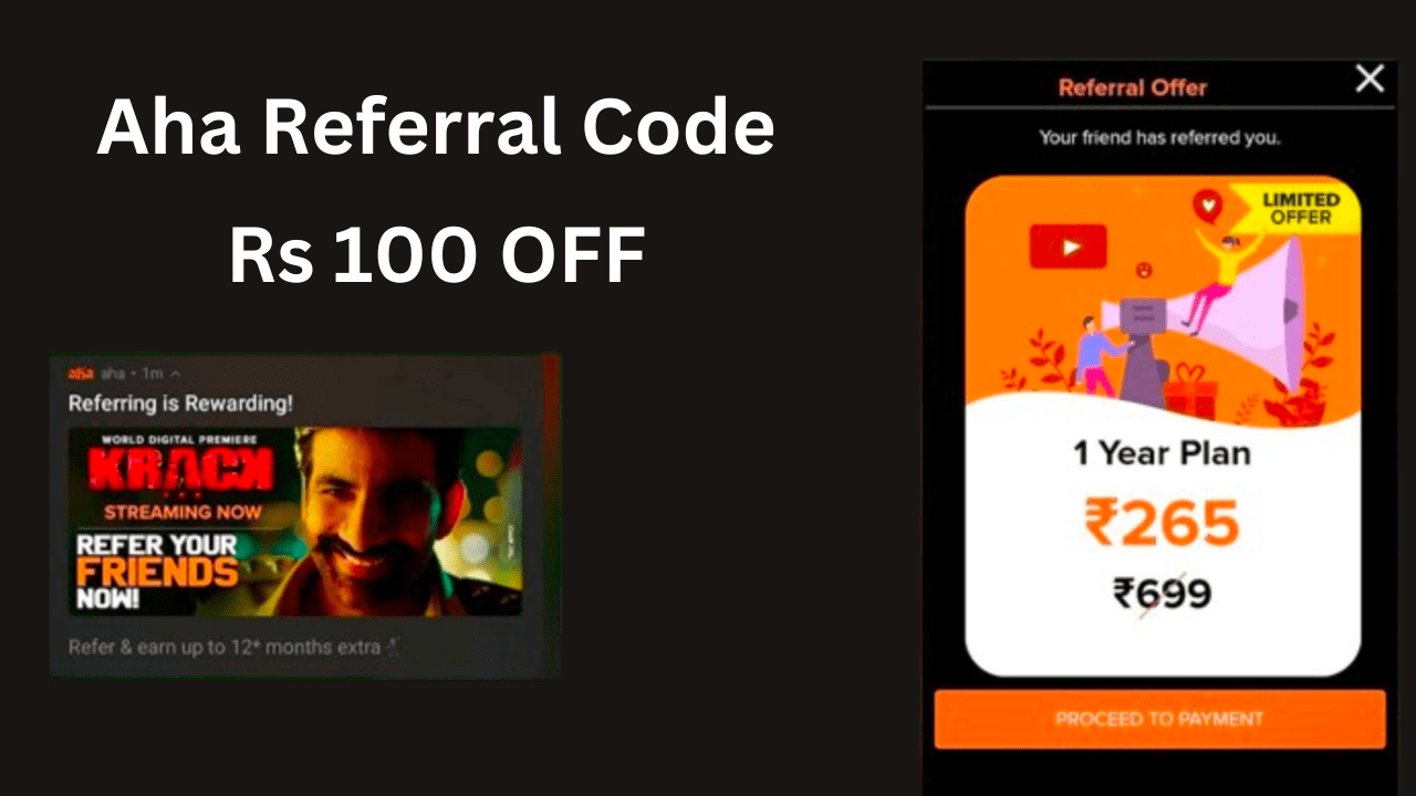 Aha Referral Code Get Free Rs 100 OFF Instantly + Refer & Earn