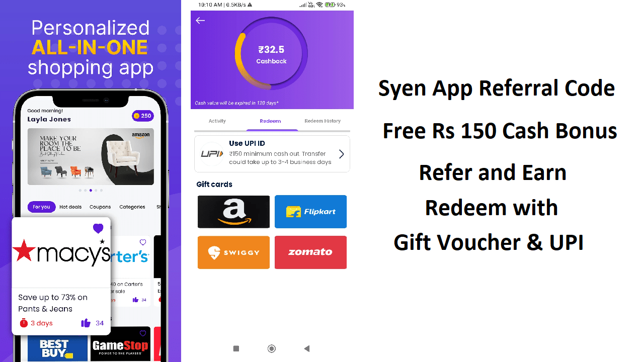 Syen App Referral Code Earn Upto ₹150 Paytm Cash