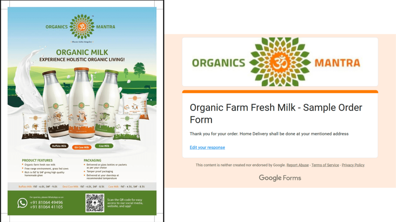 Organic Mantra Milk Free Sample Farm Fresh Milk