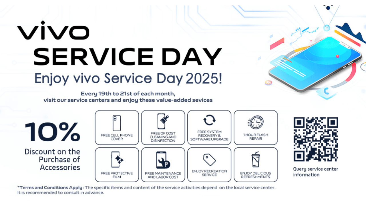 Vivo Service Day on 14th to 16th of Every Month