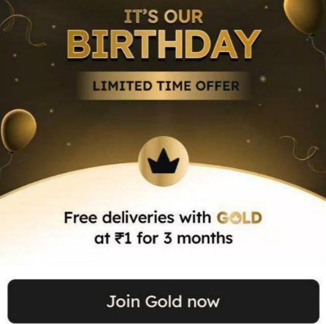 Zomato Gold Rs 1 for 3 Month Membership