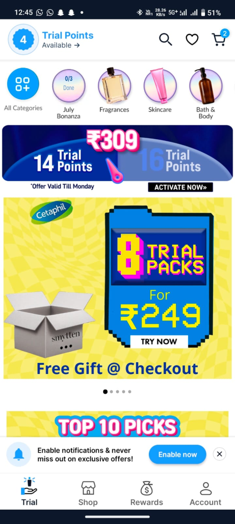 Smytten Free Trial 8 Product Sample at ₹249 - Referral Code