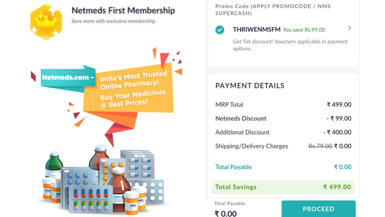 Netmeds First Membership Get Free for 3 Month